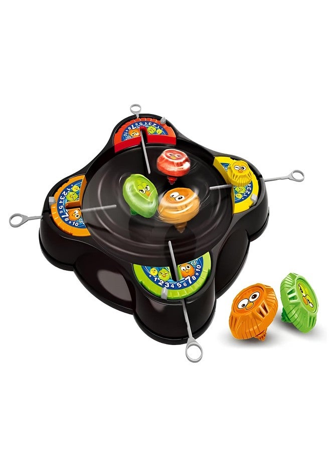 RAINBOW RIDERS Cool Top Spinning Battle Game with Funny Emoji Launchers Classic Super Disk 4 Spinners for Kids and Adults Perfect Party Fun Stress Relief Toy for Ages 3+ - Image 1